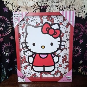 Hello Kitty Sanrio 12"x15" Wall Art Hanging Picture Red Bow Kawaii Classic